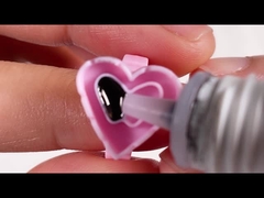 Disposable Heart Shape Eyelash Grafting Glue Ring Tattoo Ink Cup Dengan Divisi Pink Blue Plastik